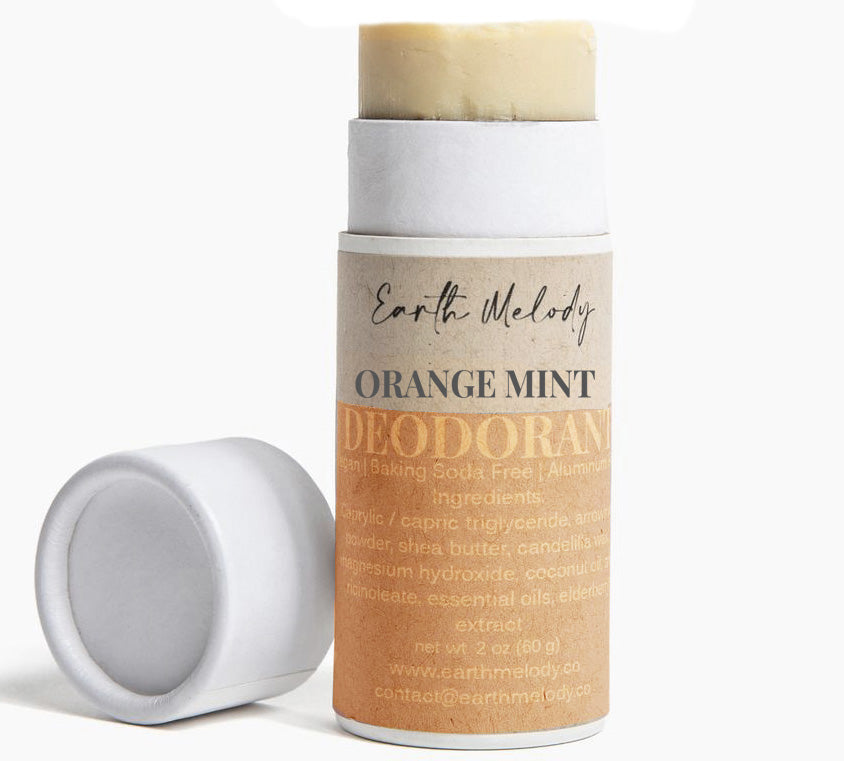 Orange natural deodorant _sensitive skin_vegan, baking soda free