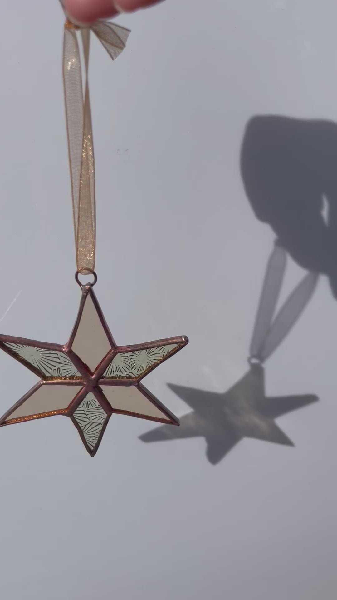 christmas ornament, suncatcher, holiday gifts, stained glass art, Star ornament, 